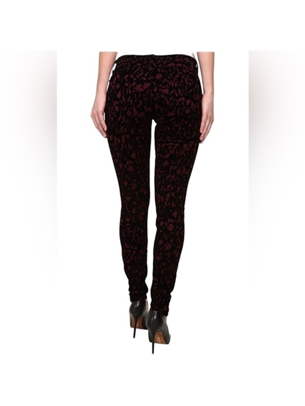 28 J Brand Mulberry Brocade Mid Rise Super Skinny Jeans - Picture 14 of 15